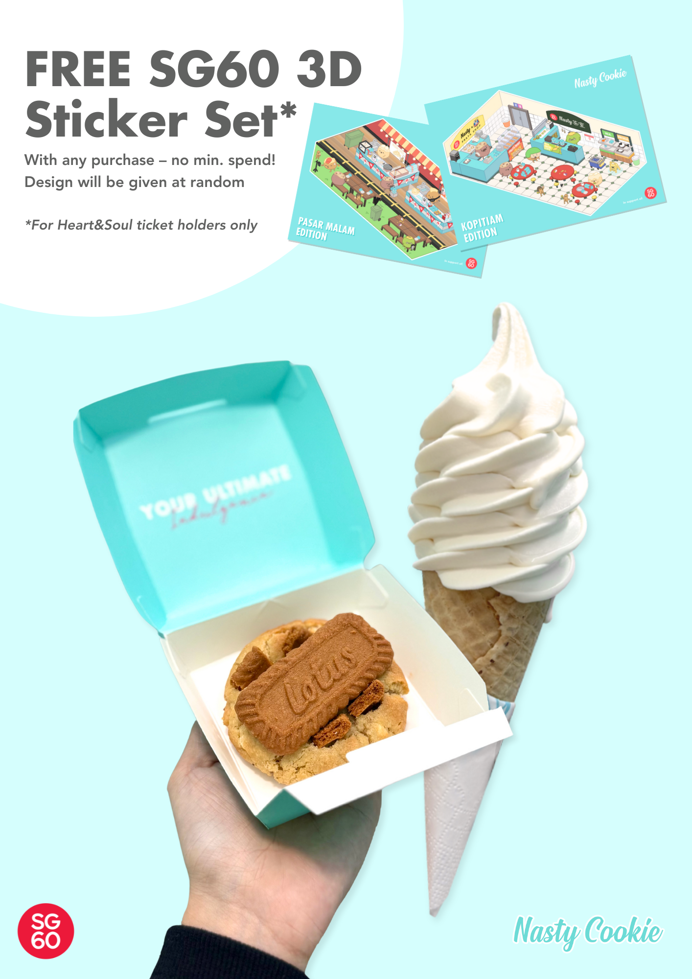 Nasty Cookie Free 3D Sticker Set